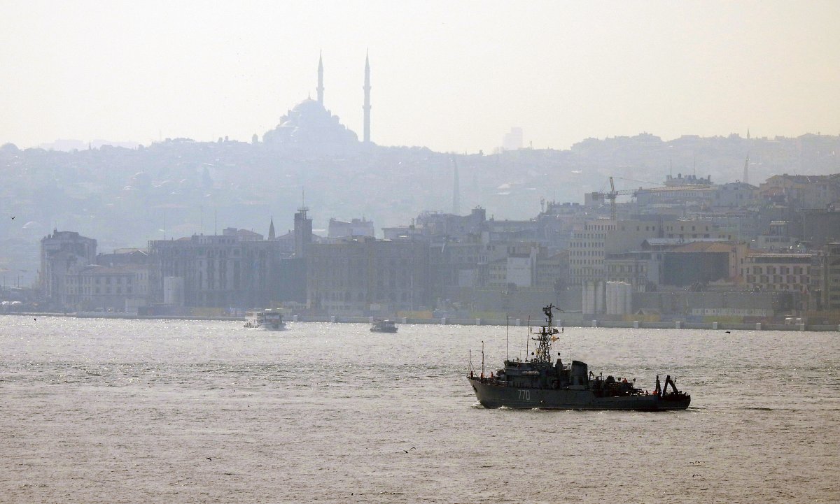 Russian Navy's Natya Class Seagoing Minesweeper Valentin Pikul 770 of 184th Novorossiysk Coastal Defense Brigade southbound on the Bosphorus  