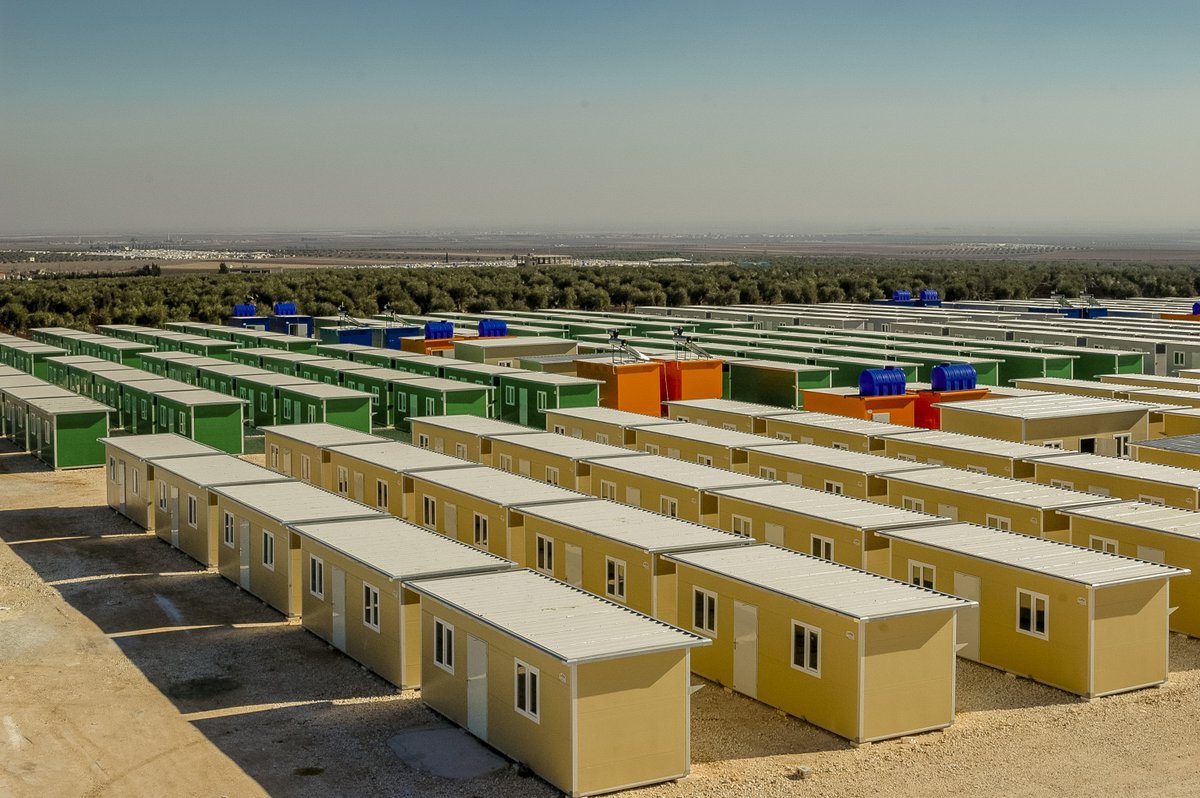 Nearly 7500 Syrian refugees will be housed in new double storey containers after its opening yesterday in Turkey's Kilis.  