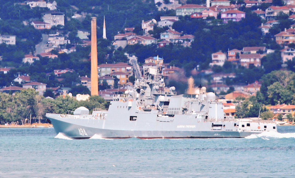 Project11356M BSF frigate Admiral Grigorovich 494 returns from 95 days Mediterranean deployment  and  transits Bosphorus towards Black Sea  