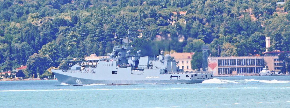 Project11356M BSF frigate Admiral Grigorovich 494 returns from 95 days Mediterranean deployment  and  transits Bosphorus towards Black Sea  