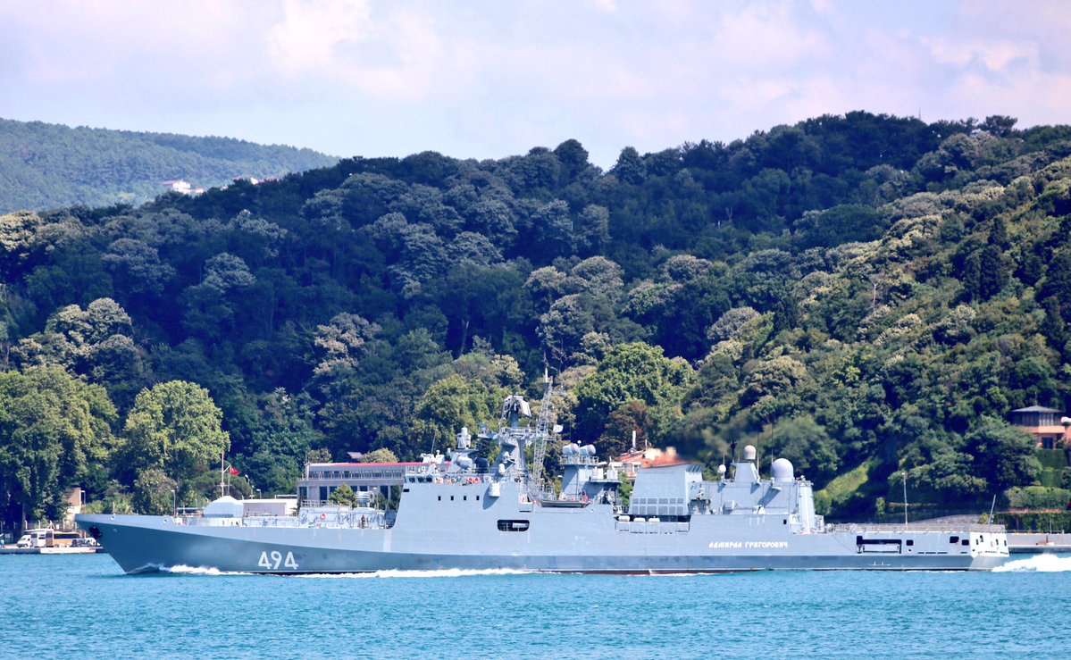 Project11356M BSF frigate Admiral Grigorovich 494 returns from 95 days Mediterranean deployment  and  transits Bosphorus towards Black Sea  