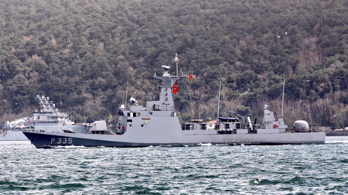 Turkish Navy fast attack crafts, Kılıç class TCG İmbat P335 and Doğan class TCG Volkan P343 transited Bosphorus and entered the Black Sea en route to participate Turkish Navy naval exercise DenizYıldızı2018   