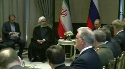 Der iranische Präsident Hassan Rouhani trifft seinen russischen Amtskollegen Putin in Ankara