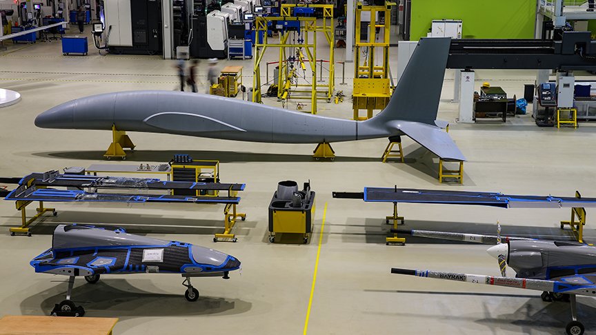 Turkish drone manufacturer Baykar Company's production line and new photos of the new UAV.   