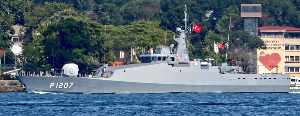 Turkish Navy Tuzla class patrol boat TCG Tekirdağ P1207 transited northbound Bosphorus and returned to Bosphorus Command.   