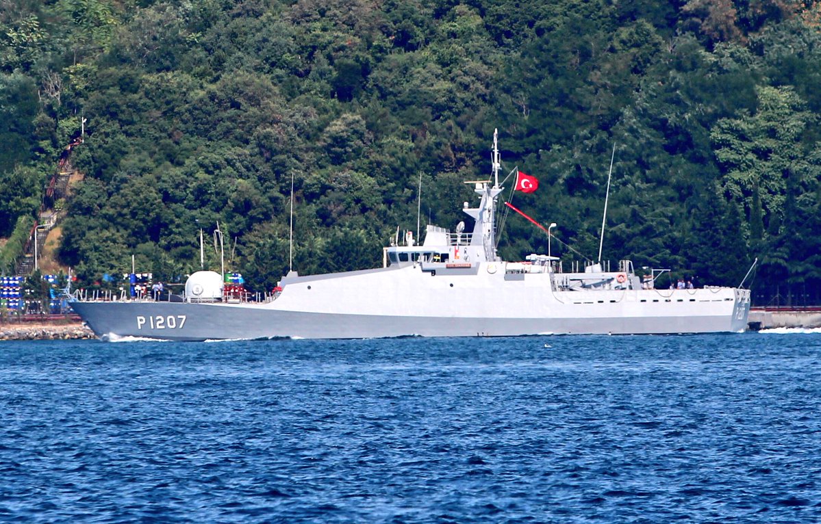 Turkish Navy Tuzla class patrol boat TCG Tekirdağ P1207 transited northbound Bosphorus and returned to Bosphorus Command.   