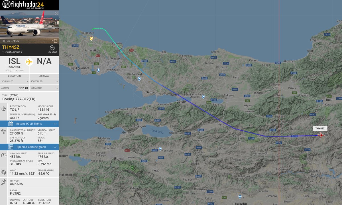 Turkish Airlines TK2124 is the first flight to depart from the new Airport in Istanbul     
