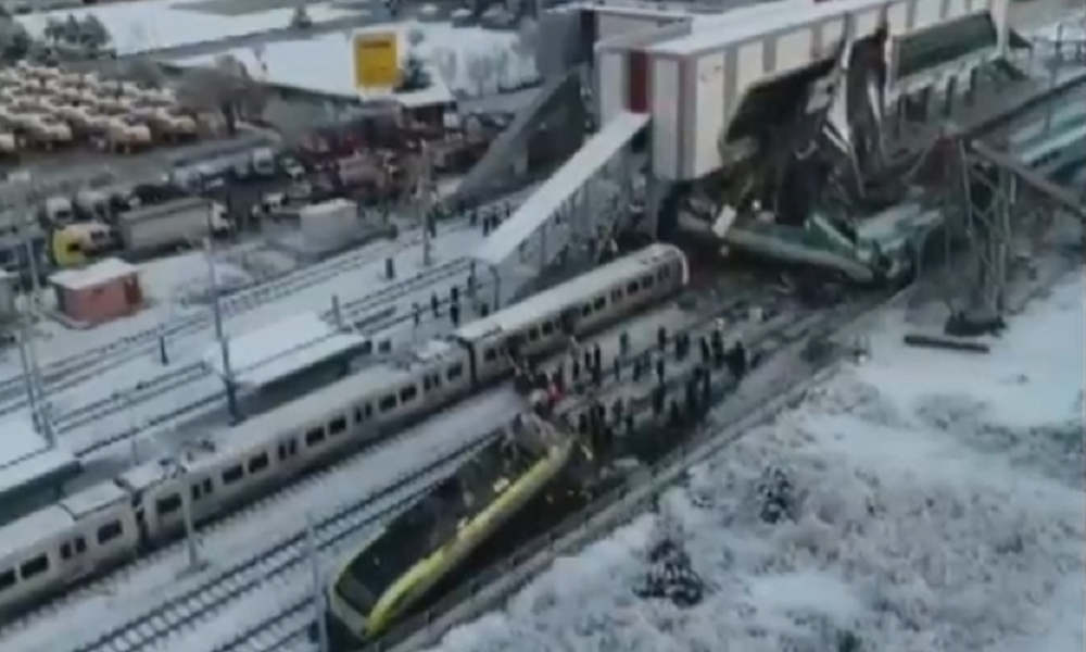 At least 4 dead, dozens injured after trains collide in Ankara, causing an overpass to collapse    