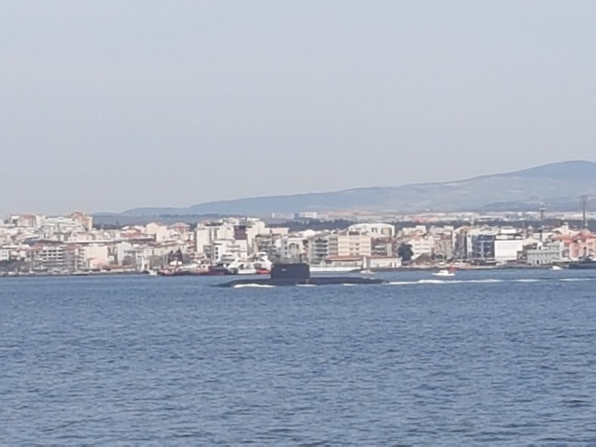 Russian Navy Black Sea Fleet Improved Kilo submarine Velikiy Novgorod transits Dardanelles towards Marmara.   