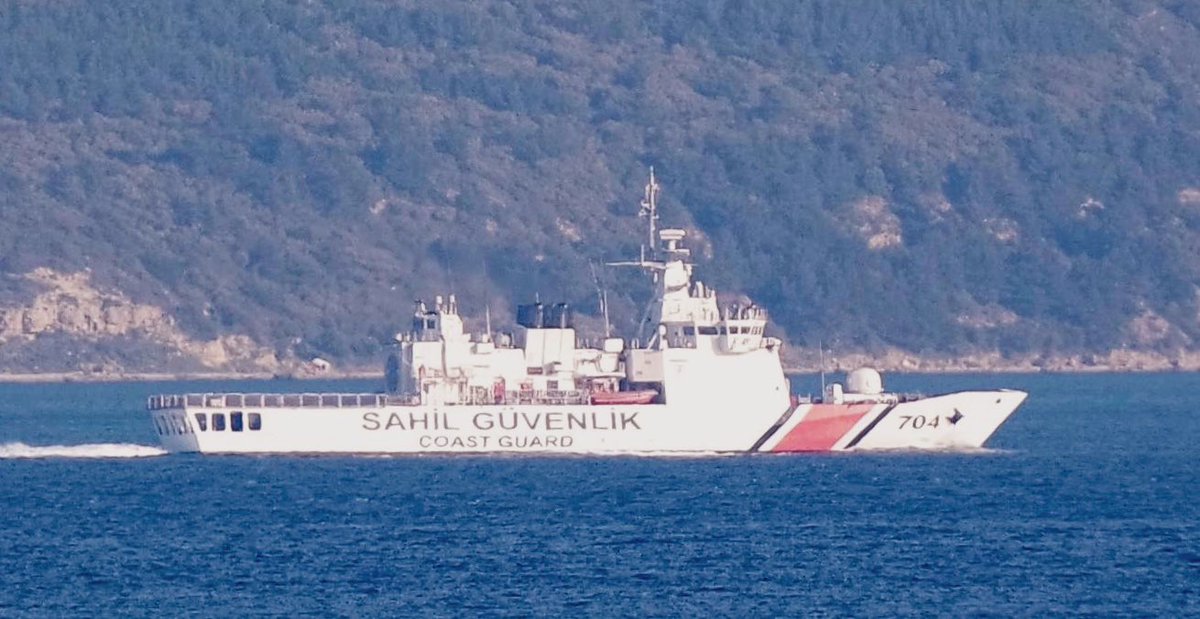 Turkish Coast Guard Intercepts Vessel With Drugs On Board 80nm north of Tripoli Libya: Turkish Coast Guard Dost class OPV TCSG Yaşam 704 returned from anti-narcotics operation in the international waters of the Mediterranean and transited Dardanelles towards Marmara 