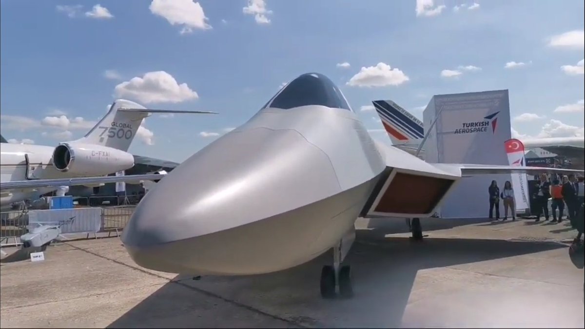 Mock up of Turkish Aerospace's TF-X 5th generation fighter jet unveiled. PAS19   