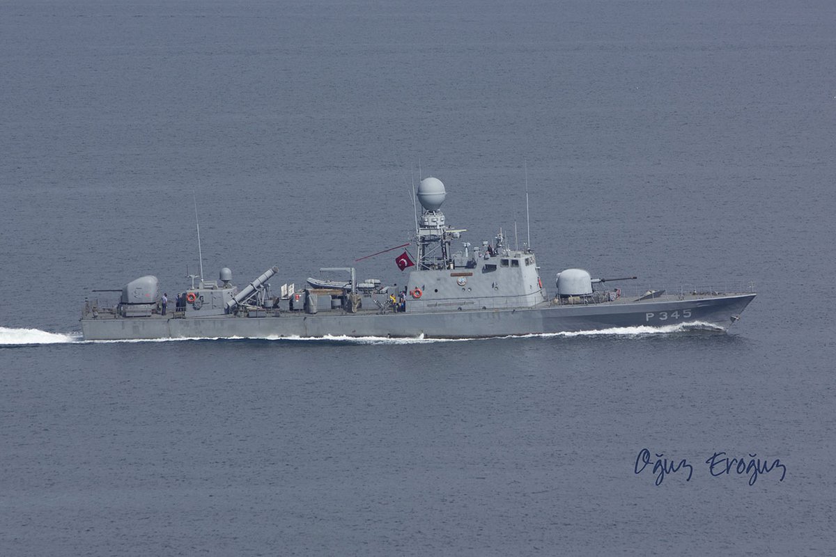 Turkish Navy Rüzgar Class fast attack craft TCGPoyraz P345 sailing Gulf of İzmit