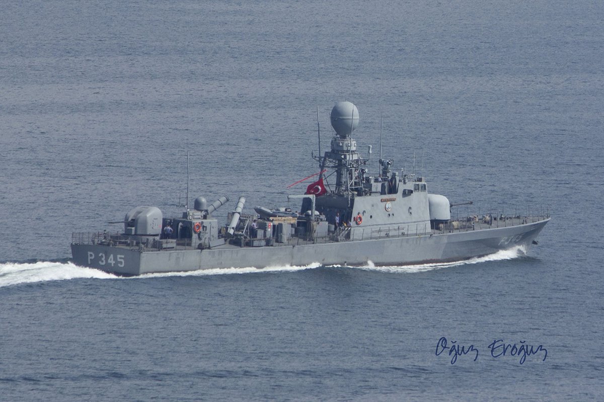 Turkish Navy Rüzgar Class fast attack craft TCGPoyraz P345 sailing Gulf of İzmit