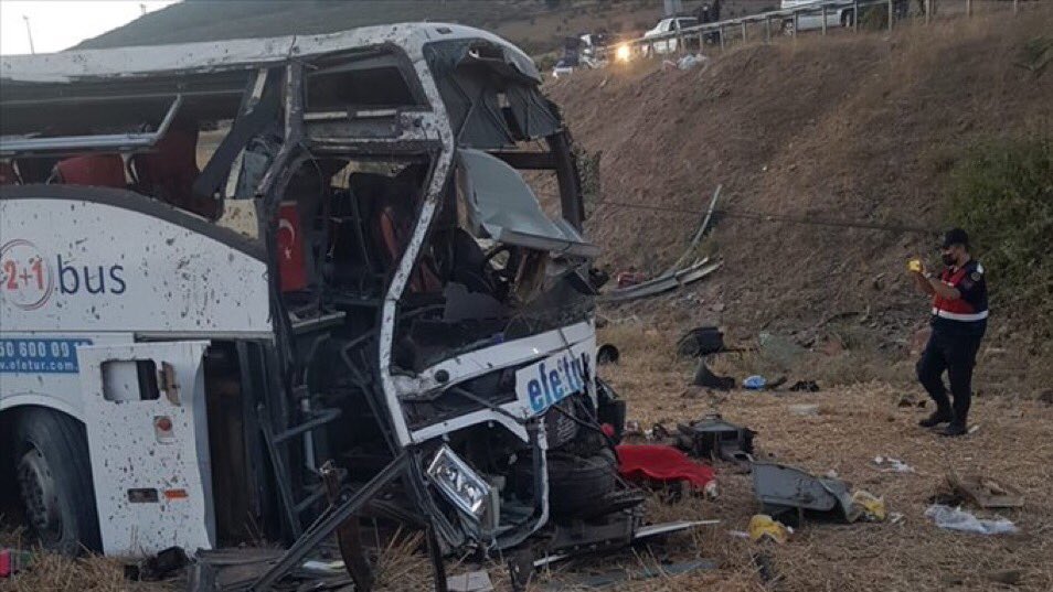 Turkey: At least 15 dead and 18 injured are reported after a passenger bus overturned on Saturday. The bus got out of control and overturned on the Balikesir highway as it was heading towards Edremit in western Balikesir province