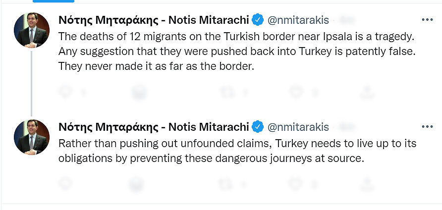 Greek migration minister denies Turkey's deadly-pushback allegation