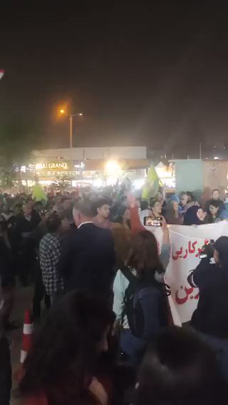 Slemani (Sulaymaniyah) city: Thousands protest Turkish army attacks and invasion in South Kurdistan Region (Iraq).  Thousands chanting guerilla to support Kurdish guerilla fighter units of PKK