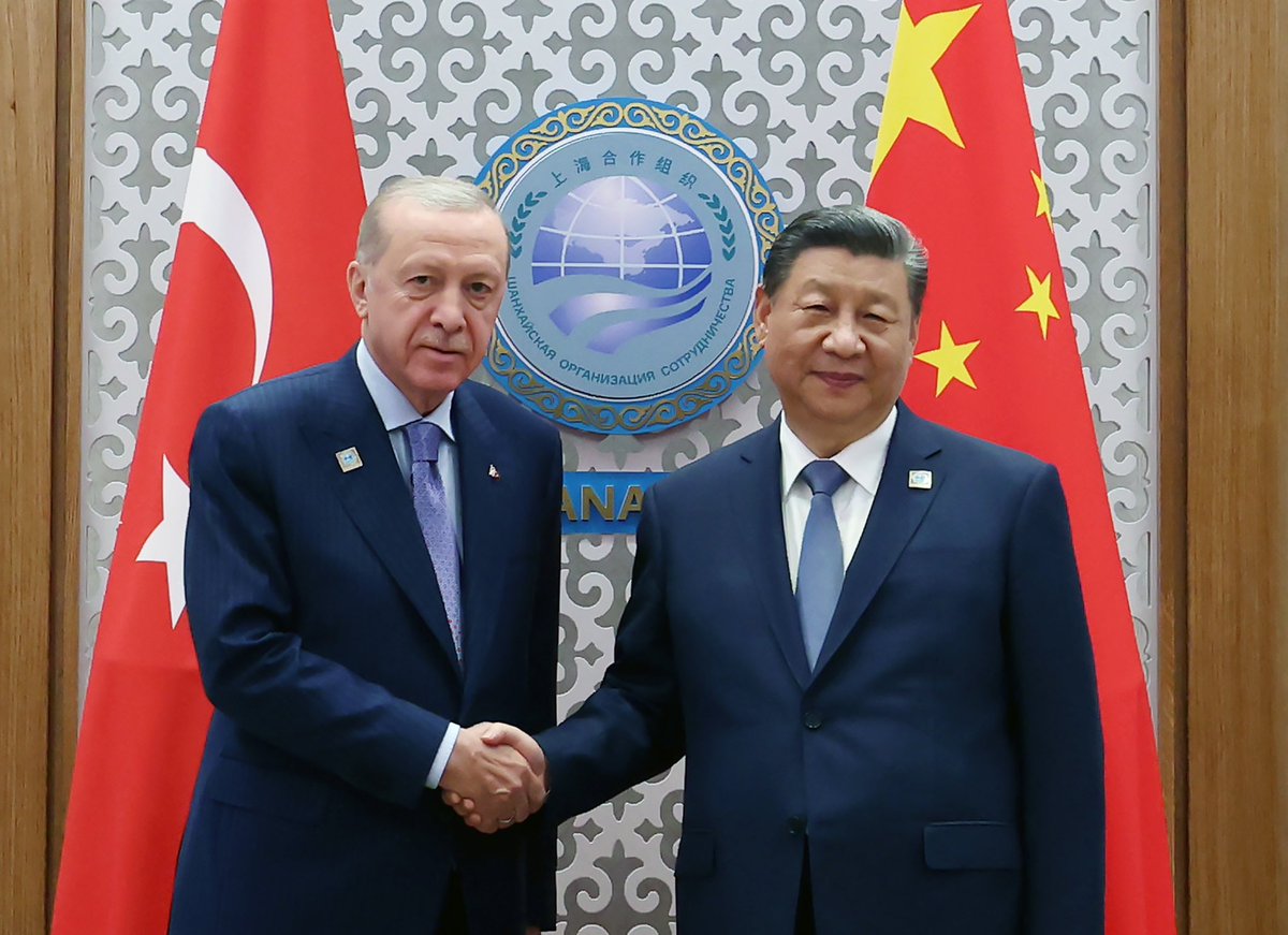 Erdogan meets Chinese President Xi Jinping on the sidelines of Shanghai Cooperation Organisation summit in Kazakhstan for the first time since 2022