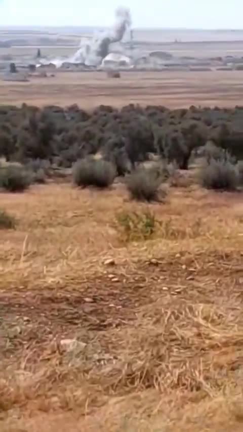 Syria: aftermath of Turkish army shelling on Menagh Airbase (SDF-YPG held) in the North Aleppo countryside