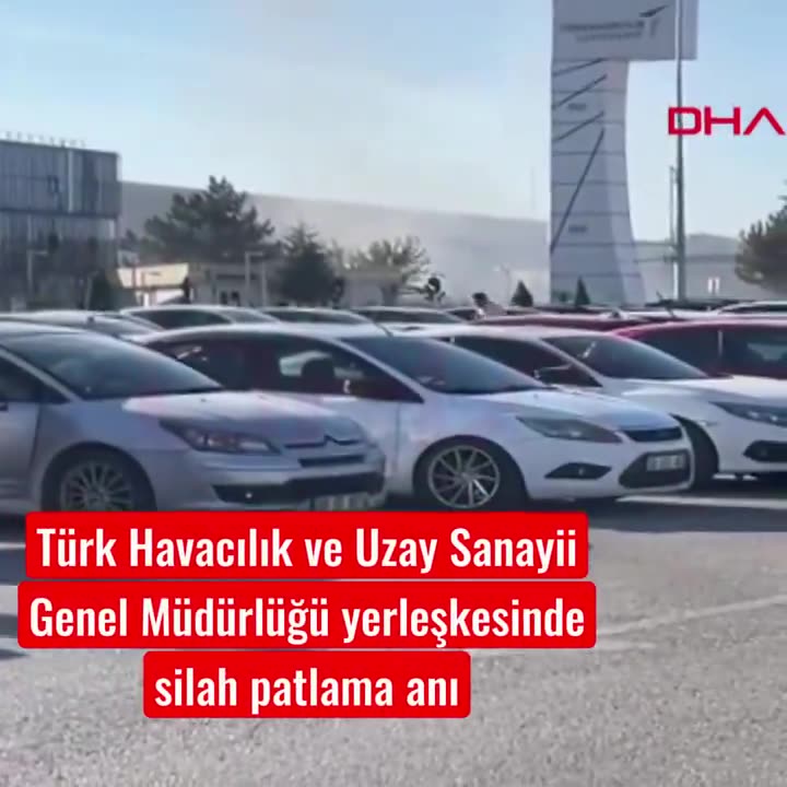 The moment of the terrorist attack in Ankara TUSAŞ, the moment of the gun fire and explosion at the Turkish Aerospace Industries General Directorate campus in Ankara