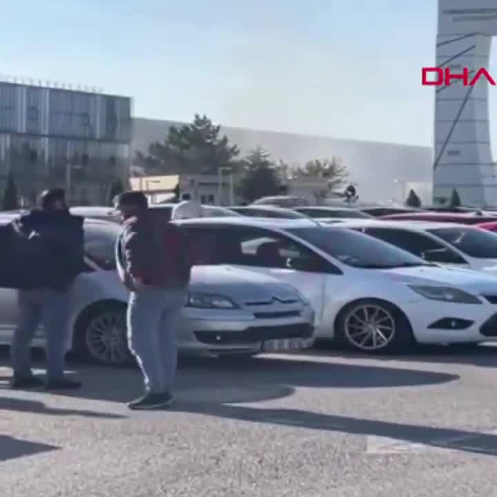 The moment of the terrorist attack in Ankara TUSAŞ, the moment of the gun fire and explosion at the Turkish Aerospace Industries General Directorate campus in Ankara