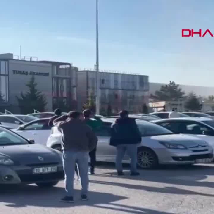 The moment of the terrorist attack in Ankara TUSAŞ, the moment of the gun fire and explosion at the Turkish Aerospace Industries General Directorate campus in Ankara