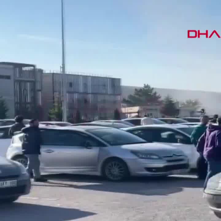 The moment of the terrorist attack in Ankara TUSAŞ, the moment of the gun fire and explosion at the Turkish Aerospace Industries General Directorate campus in Ankara