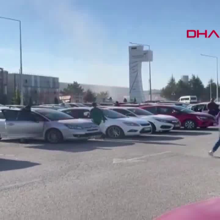 The moment of the terrorist attack in Ankara TUSAŞ, the moment of the gun fire and explosion at the Turkish Aerospace Industries General Directorate campus in Ankara